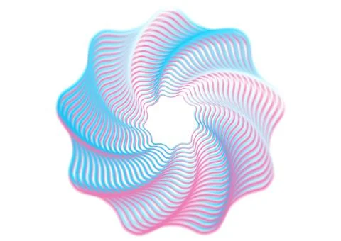 Blue pink geometric smooth twisted wavy curved element abstract design 스톡 일러스트