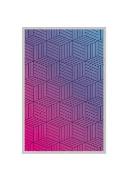 Blue with pink gradient and pattern background frame vector design Stock Illustration