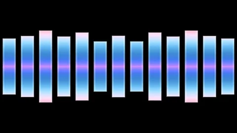Blue pink gradient audio level bars animation Video stock 73247745