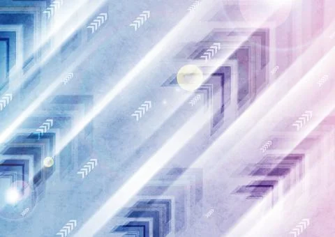 Blue pink grunge technology abstract background with glossy arrows Stock Illustration