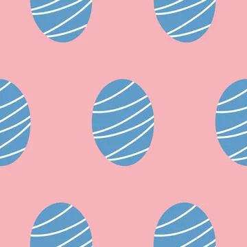 Blue pink pastel seamless pattern easter egg striped for textile design, art  Stock Illustration