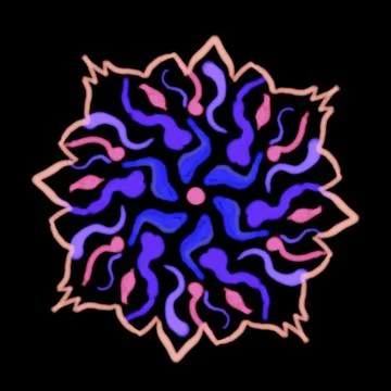 Blue, pink pattern, flower Stock Illustration