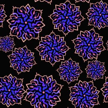 Blue, pink pattern, flower Stock Illustration