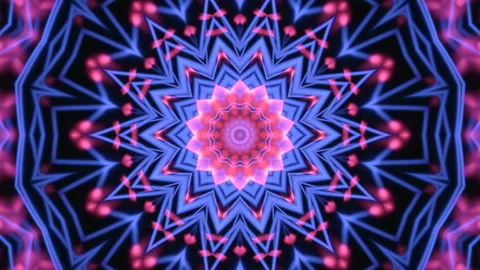 Blue, pink round patterns radiating from centre. Stock Footage 153744439