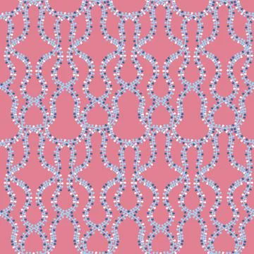 Blue pink seaweed seamless pattern, cute floral wallpaper and textile design Stockillustratie