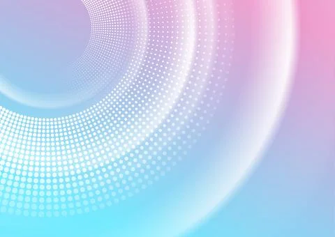 Blue pink smooth blurred circles and halftone abstract background Stock Illustration
