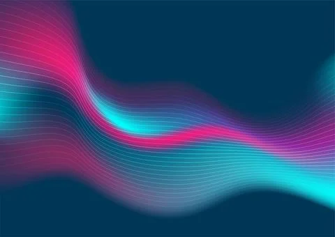 Blue pink smooth liquid wave and curved lines abstract background 스톡 일러스트
