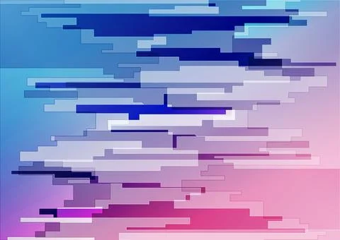 Blue pink stripes abstract minimal geometric background Stock Illustration