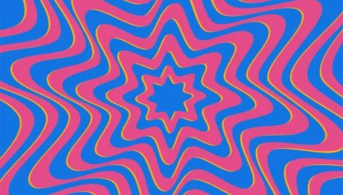 Blue pink wavy radiating background Stock Illustration