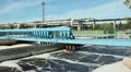 Blue pipelines with oxygen supply for sewage aeration HD Footage