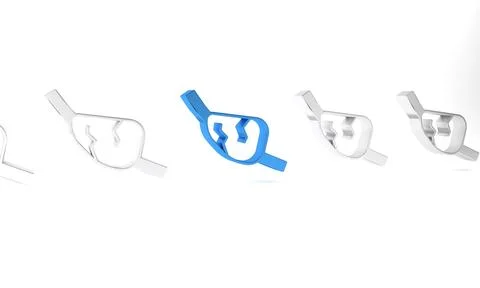 Blue Pirate eye patch icon isolated on white background. Pirate accessory. .. Stock Illustration