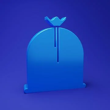 Blue Pirate sack icon isolated on blue background. Minimalism concept. 3D r.. Stock Illustration