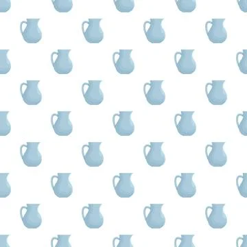 Blue pitchers repeating seamless pattern design background Stock Illustration