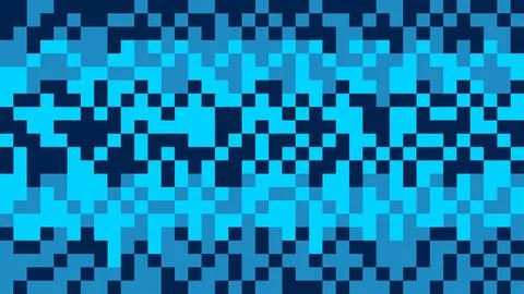 Blue pixel abstract mosaic background. Illustrazione stock