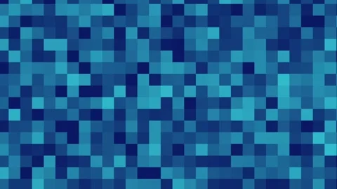 Blue pixel background, seamless digital grid texture with square blocks Stock Footage 314425403