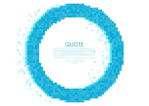Blue pixelated circle minimal abstract geometric background Illustrazione stock