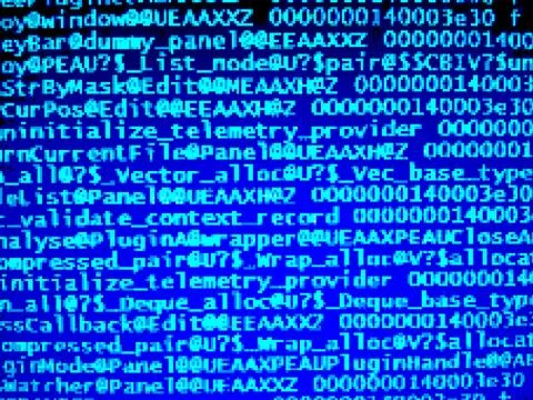 Blue pixelated computer code backdrop 스톡 일러스트