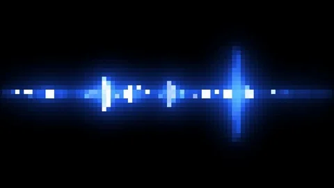 Blue pixelated light abstract voice recording frequency sound wave - looped 動画素材 120096816