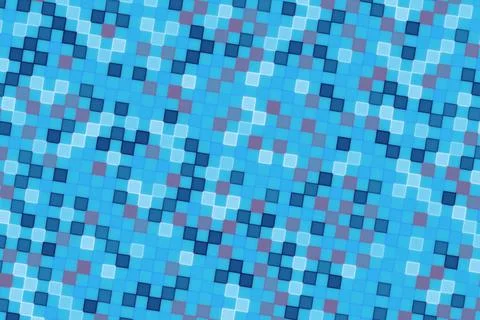 Blue pixelated mosaic background with small square shapes Illustrazione stock