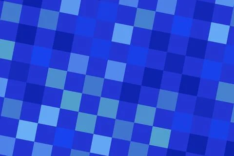 Blue pixelated pattern with squares in shades of blue Stock Illustration