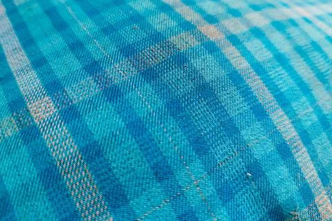 Blue plaid fabric texture Stock Photos