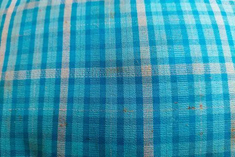 Blue plaid fabric texture Stock Photos