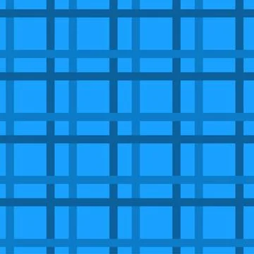 Blue Plaid Grid Pattern Seamless Geometric Background With Modern Horizonta.. Stock Illustration