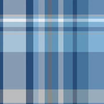 Blue plaid pattern, ideal for backgrounds or textures. Versatile for design,  Stock Illustration
