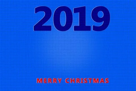 Blue plain embossed background happy new year 2019 イラスト素材
