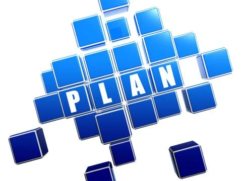 Blue plan in blocks Stockillustratie