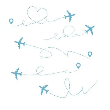 Blue plane set Illustrazione stock