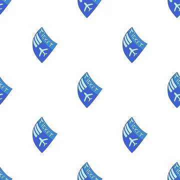Blue plane ticket pattern seamless vector Stock-Illustration