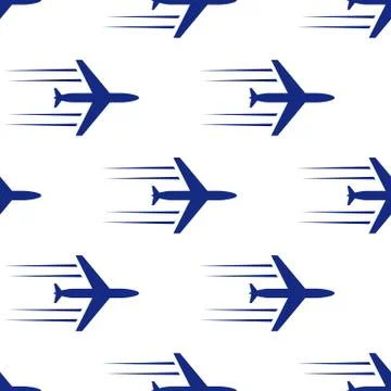 Blue planes seamless Illustrazione stock