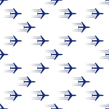 Blue planes seamless Stock Illustration