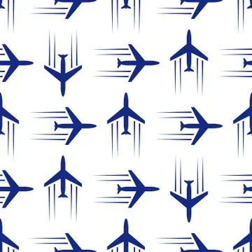 Blue planes seamless Stock Illustration
