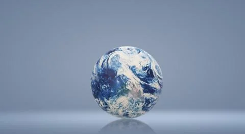 Blue planet 3d rendering  for earth day and  eco content. Stock Photos
