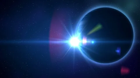 Blue planet and sun Stock Footage 85670939