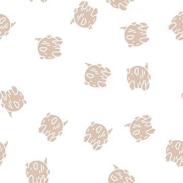 Blue planet with clouds glyph seamless pattern Illustrazione stock