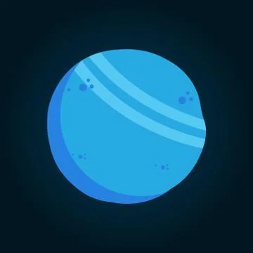 Blue planet with craters. On dark background. Stock Illustration