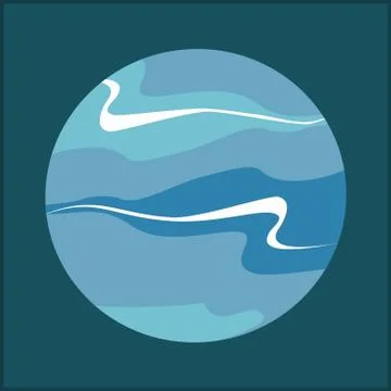 Blue planet earth clouds in night sky. Vector illustration with planet and sky Illustrazione stock