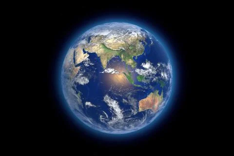 Blue Planet Earth Globe View from Space. Elements of this image furnished by  Stockillustratie