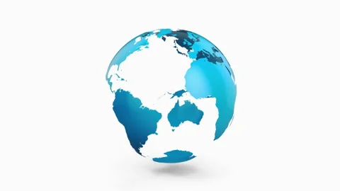 Blue planet Earth rotates on a white background. 4K smooth looping animation. Stock Footage 331968925
