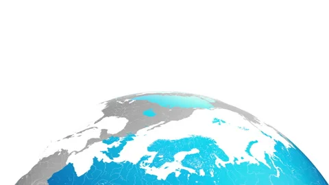 Blue planet Earth rotates on a white background. 4K smooth looping animation. Stock Footage 333357515
