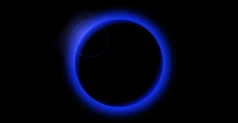 Blue planet eclipse concept. Solar light glare effect. Abstract glowing sun Stock Illustration