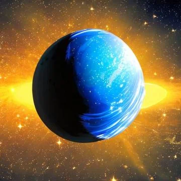 Blue Planet Eclipse Ilustração Stock