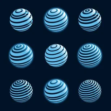 Blue planet icons Stock Illustration