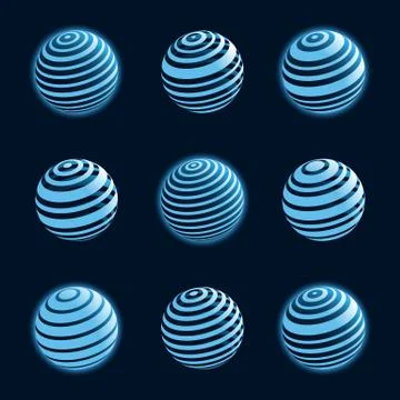 Blue planet icons Stock Illustration