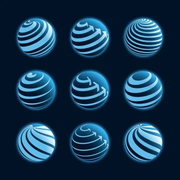 Blue planet icons Stock-Illustration