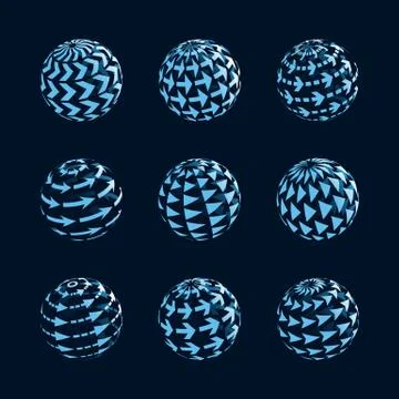 Blue planet icons Stock Illustration