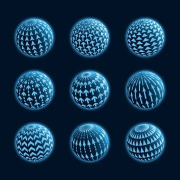 Blue planet icons Stock Illustration